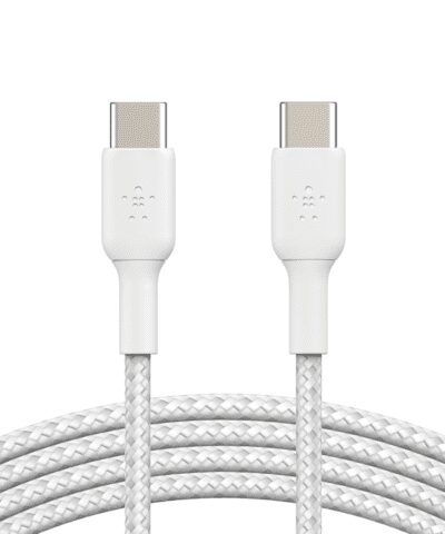 Belkin BOOST↑CHARGE™ Braided Sync and Charge 60W USB-C to C Cable 1 Meter - White