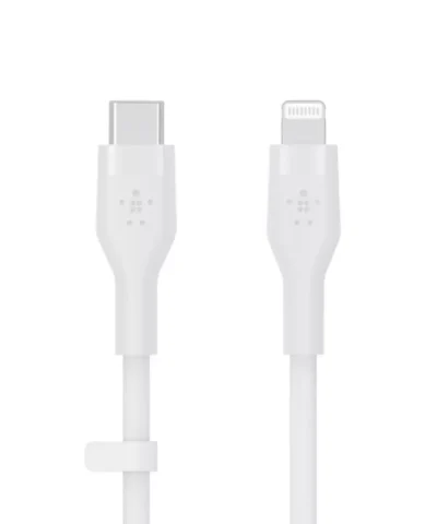Belkin BOOST CHARGE™ DuraSoft Pro Silicone Charge USB-C to Lightning Cable with Cable Management * 1 M - White
