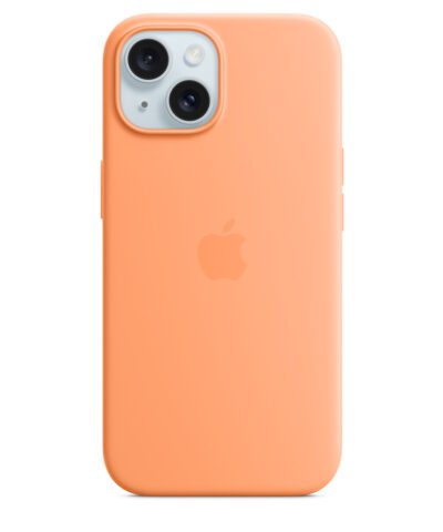 Apple iPhone 15 Plus Silicone Case with MagSafe - Orange Sorbet