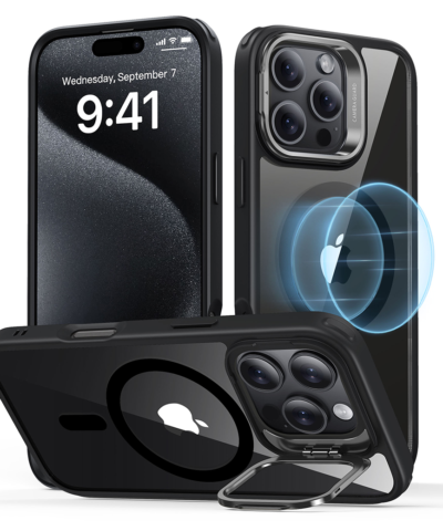 ESR Classic Hybrid Case with Stash Stand (HaloLock) iPhone 16 Pro Max - Frosted Black