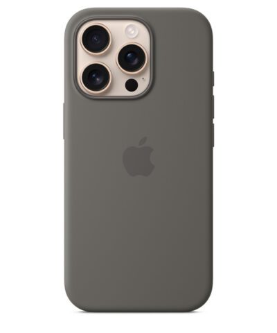 Apple iPhone 16 Pro Max Silicone Case with MagSafe - Stone Gray