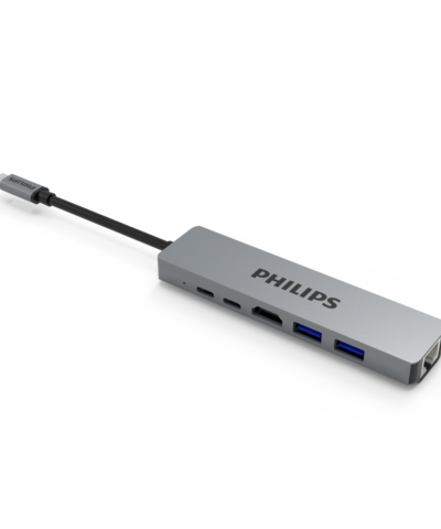 Philips 6in1 Hub C to HDMI and RJ45 - Silver