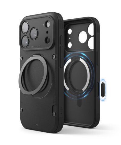 เคส Magnetic Armor Ring Stand Case ( Capture Key Included & Full Camera Cover) iPhone 17 Pro - Black