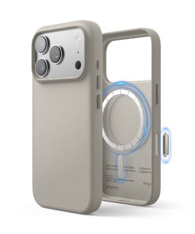 เคส Magnetic Leather case for iPhone 17 Pro (6.3 inch) - Light Grey
