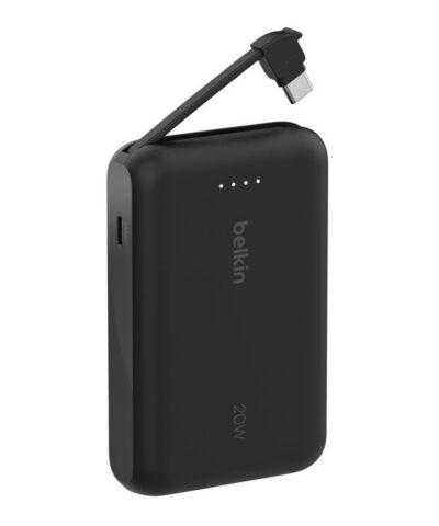 POWER BANK (พาวเวอร์แบงค์) BELKIN BOOSTCHARGE WITH INTEGRATED CABLE WITH USB-C 10000 mAh