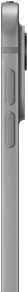 ตัวเครื่องภายนอกด้านข้างของ iPad Pro สีเงิน แสดงให้เห็นตัวเครื่องอะลูมิเนียมที่บางเฉียบ ปุ่มปรับระดับเสียง และระบบกล้องระดับโปร