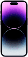 มุมมองด้านหน้าของ iPhone 14 Pro ขนาด 6.1 นิ้ว