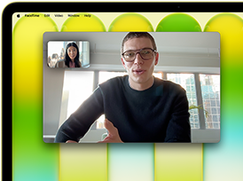 MacBook Neo, สีซิตรัส, วิดีโอคอลบนหน้าจอ, คุณสมบัติจัดให้อยู่ตรงกลางช่วยจัดให้ผู้ใช้อยู่กลางเฟรมเสมอ